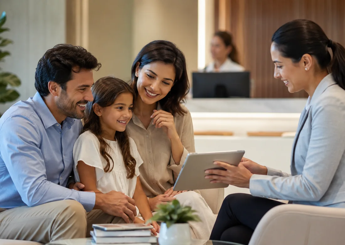 Família protegida por plano de saúde